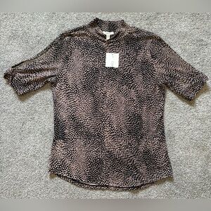 Combo Blu Women’s Animal Print Gold Embellished Open Sleeve Blouse